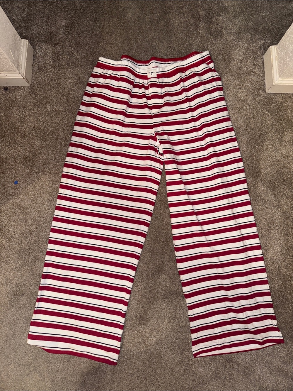 Parke X Target Red and White Striped Wide-Leg Pants